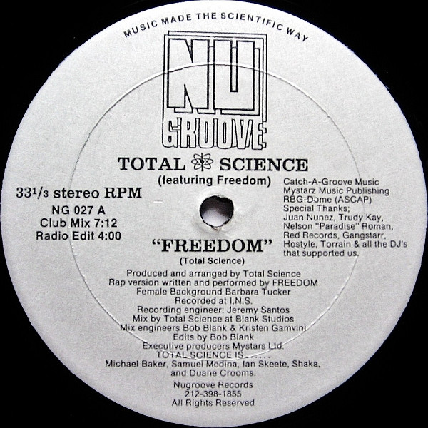 Total Science Featuring Freedom Williams - Freedom | Nu Groove Records (NG 027)
