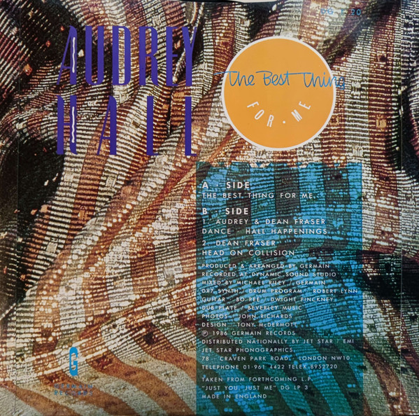 Audrey Hall / Audrey Hall & Dean Fraser / Dean Fraser - The Best Thing For Me / Dance Hall Happenings / Head On Collision | Germain Records (DGT 20) - 2 Audrey Hall / Audrey Hall & Dean Fraser / Dean Fraser - The Best Thing For Me / Dance Hall Happenings / Head On Collision | Germain Records (DGT 20) - 2