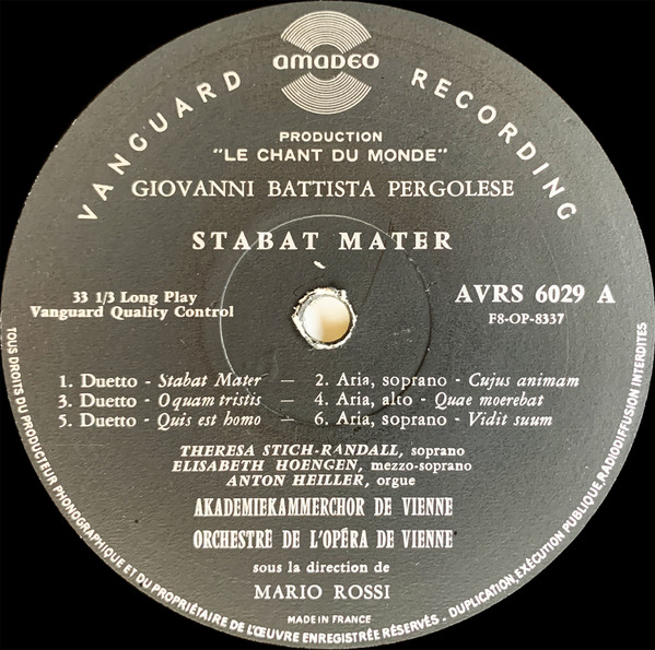 Giovanni Battista Pergolesi - Stabat Mater | Le Chant Du Monde (AVRS 6029) - 3