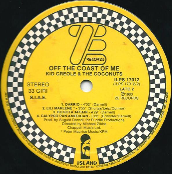 Kid Creole And The Coconuts - Off The Coast Of Me | ZE Records (ILPS 17012) - 3