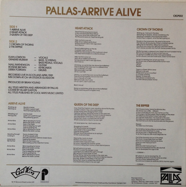 Pallas - Arrive Alive | Cool King (CKLP 002) - 2