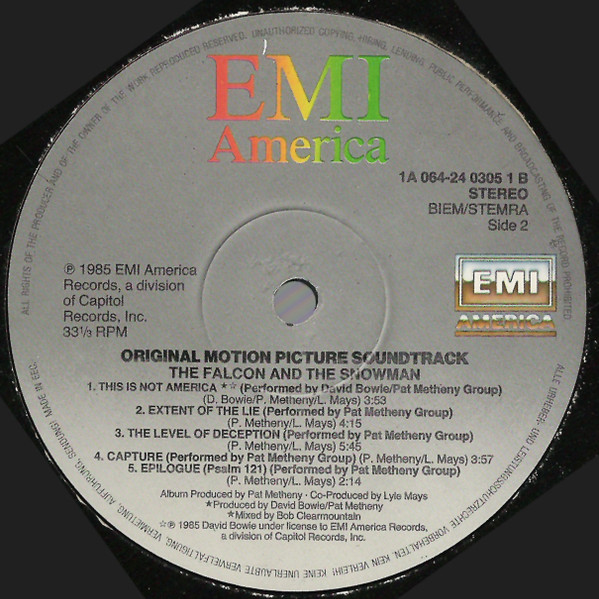 Pat Metheny Group - The Falcon And The Snowman (Original Motion Picture Soundtrack) | EMI America (1A 064-24 0305 1) - 4