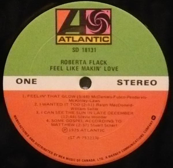 Roberta Flack - Feel Like Makin' Love | Atlantic (SD 18131) - 2
