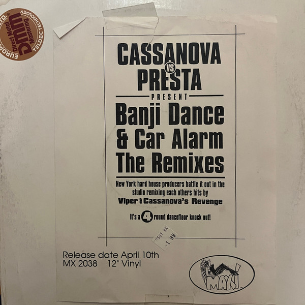 Casanova's Revenge / Viper - Banji Dance (Remixes) / Car Alarm (Remixes) | Maxi Records (MX-2038)