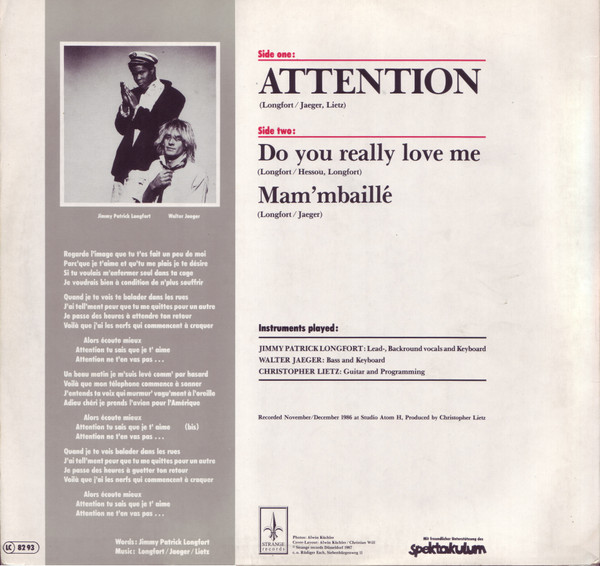 Jimmy Patrick Longfort - ATTENTION! | Strange Records (SR 002)