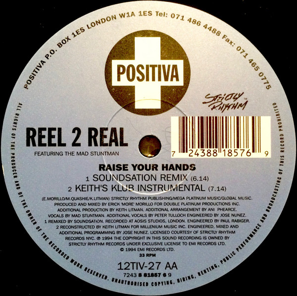 Reel 2 Real Featuring The Mad Stuntman - Raise Your Hands | Positiva (12TIV-27) - 4