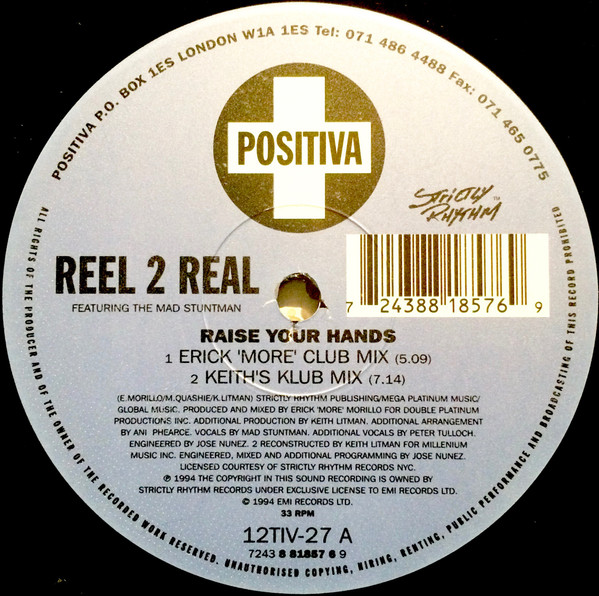 Reel 2 Real Featuring The Mad Stuntman - Raise Your Hands | Positiva (12TIV-27) - 3