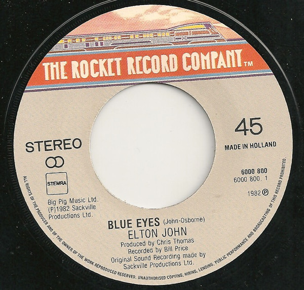 Elton John - Blue Eyes | The Rocket Record Company (6000 800) - 3
