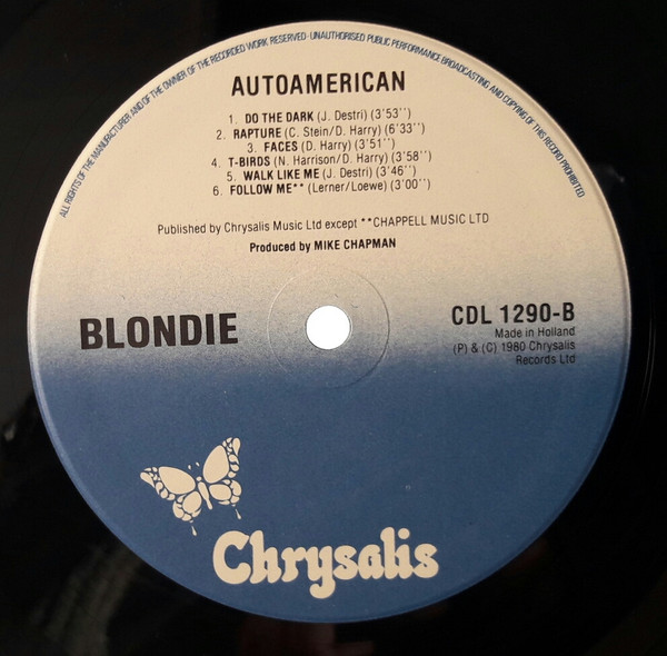 Blondie - Autoamerican | Chrysalis (CDL 1290) - 4