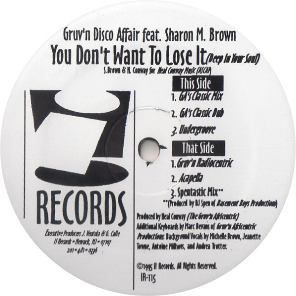Gruv'n Disco Affair Featuring Sharon M. Brown - You Don't Want To Lose It (Deep In Your Soul) | i! Records (IR-115)