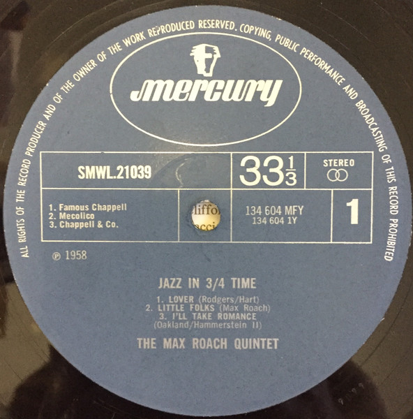 Max Roach - Jazz In 3/4 Time | Mercury (SMWL21039) - 3
