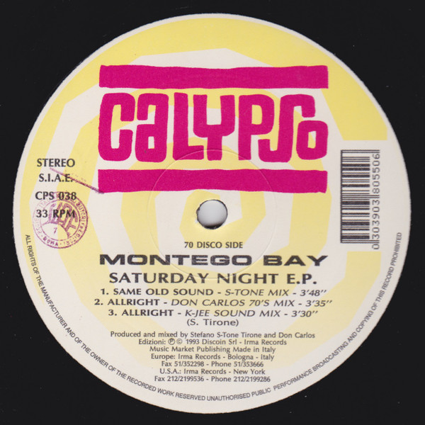 Montego Bay - Saturday Night E.P. | Calypso Records (CPS 038) - 4 Montego Bay - Saturday Night E.P. | Calypso Records (CPS 038) - 4