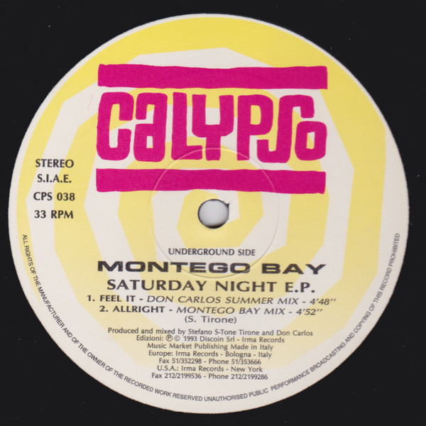 Montego Bay - Saturday Night E.P. | Calypso Records (CPS 038) - 5 Montego Bay - Saturday Night E.P. | Calypso Records (CPS 038) - 5