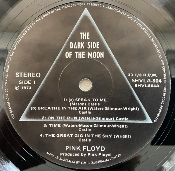 Pink Floyd - The Dark Side Of The Moon | Harvest (SHVLA.804) - 3