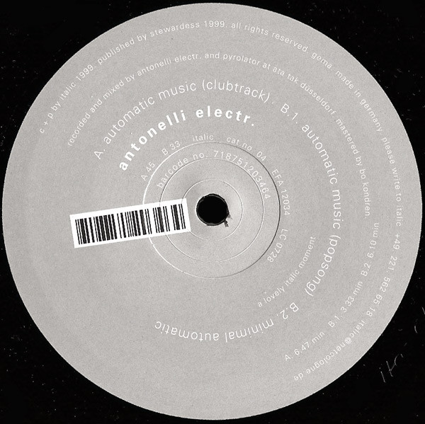 Antonelli Electr. - Automatic Music | Italic (04)