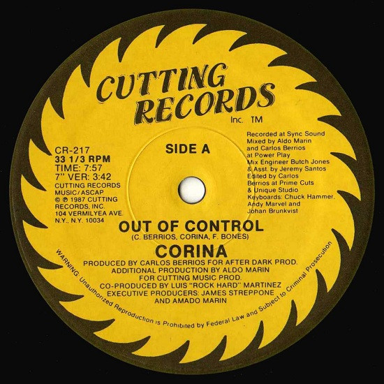 Corina - Out Of Control | Cutting Records (CR-217)