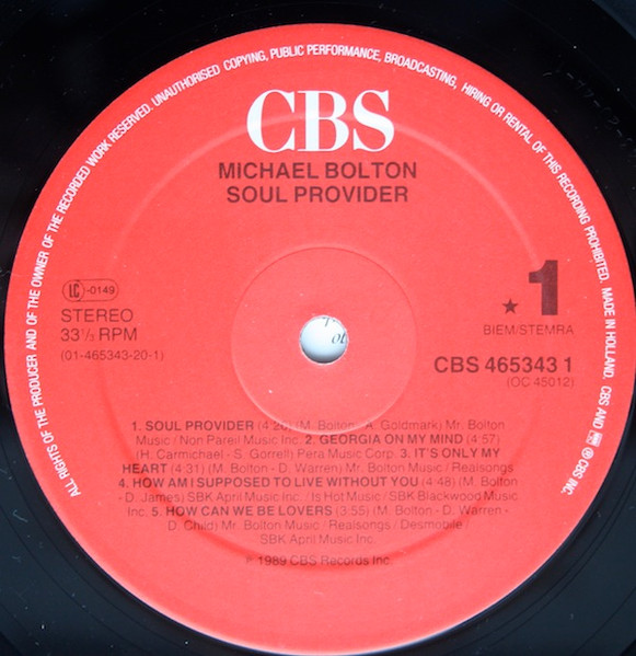 Michael Bolton - Soul Provider | CBS (CBS 465343 1) - 3