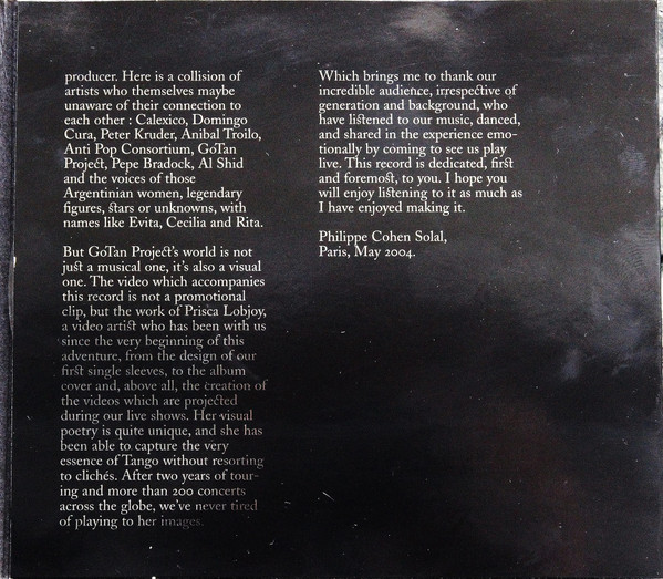Gotan Project - Inspiración - Espiración (A Gotan Project DJ Set) | XL Recordings (XLCD 184) - 4 Gotan Project - Inspiración - Espiración (A Gotan Project DJ Set) | XL Recordings (XLCD 184) - 4