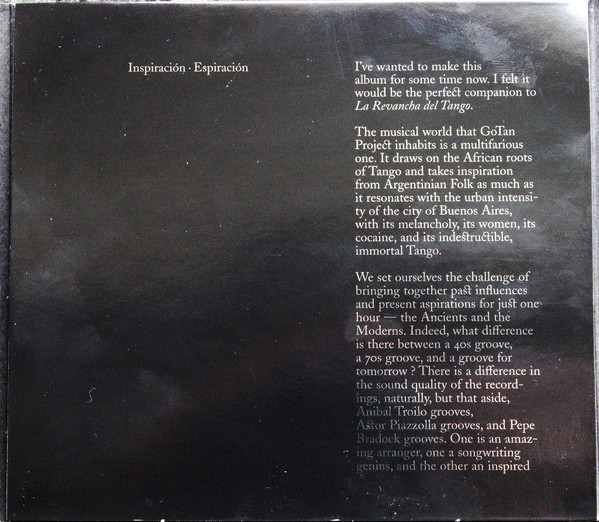 Gotan Project - Inspiración - Espiración (A Gotan Project DJ Set) | XL Recordings (XLCD 184) - 3 Gotan Project - Inspiración - Espiración (A Gotan Project DJ Set) | XL Recordings (XLCD 184) - 3