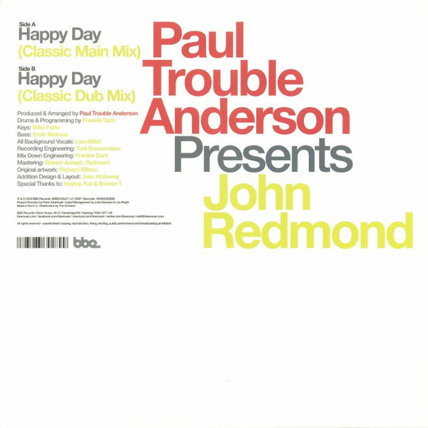 Paul "Trouble" Anderson Presents John Redmond - Happy Day | BBE (BBE543SLP) - 2