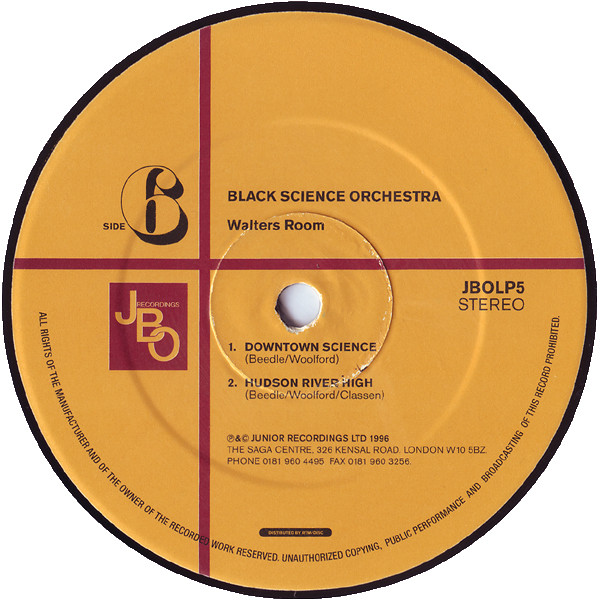 Black Science Orchestra - Walters Room | Junior Boy's Own (JBOLP5) - 8 Black Science Orchestra - Walters Room | Junior Boy's Own (JBOLP5) - 8