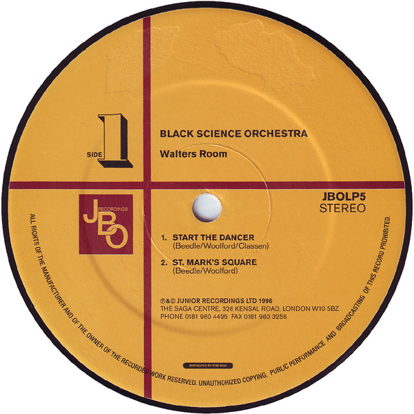 Black Science Orchestra - Walters Room | Junior Boy's Own (JBOLP5) - 3 Black Science Orchestra - Walters Room | Junior Boy's Own (JBOLP5) - 3