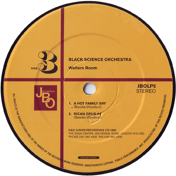 Black Science Orchestra - Walters Room | Junior Boy's Own (JBOLP5) - 5 Black Science Orchestra - Walters Room | Junior Boy's Own (JBOLP5) - 5