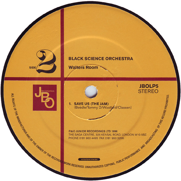 Black Science Orchestra - Walters Room | Junior Boy's Own (JBOLP5) - 4 Black Science Orchestra - Walters Room | Junior Boy's Own (JBOLP5) - 4