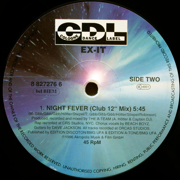 Ex-It - Night Fever | CDL - Cologne Dance Label (8 827276 6) Ex-It - Night Fever | CDL - Cologne Dance Label (8 827276 6)