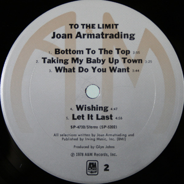 Joan Armatrading - To The Limit | A&M Records (SP-4732) - 4