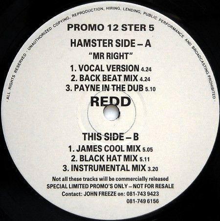 Redd - Mr Right | Hamster Records (PROMO 12 STER 5) - main Redd - Mr Right | Hamster Records (PROMO 12 STER 5) - main