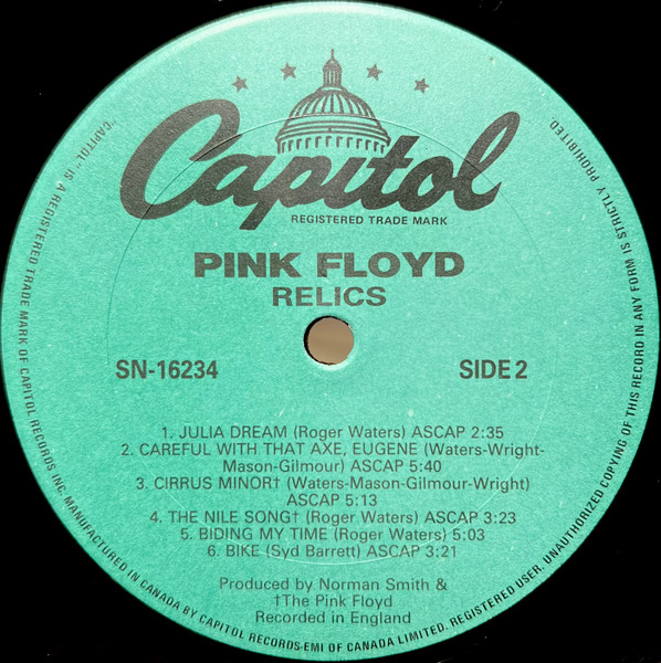 Pink Floyd - Relics - A Bizarre Collection Of Antiques & Curios [Vinyl] | Capitol Records (SN-16234) - 4
