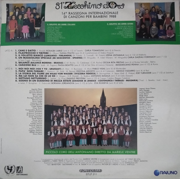 Various , Piccolo Coro Dell'Antoniano - 31° Zecchino D'Oro - 14' Rassegna Internazionale Di Canzoni Per Bambini 1988 | Fonit Cetra (STLP 211) - main