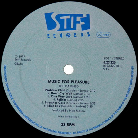 The Damned - Music For Pleasure | Stiff Records (6.23320 BL) - 3