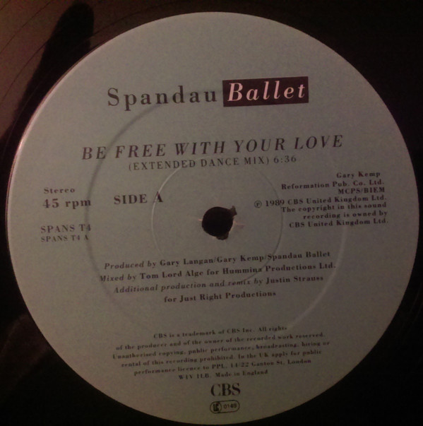 Spandau Ballet - Be Free With Your Love | CBS (SPANS T4) - 3 Spandau Ballet - Be Free With Your Love | CBS (SPANS T4) - 3