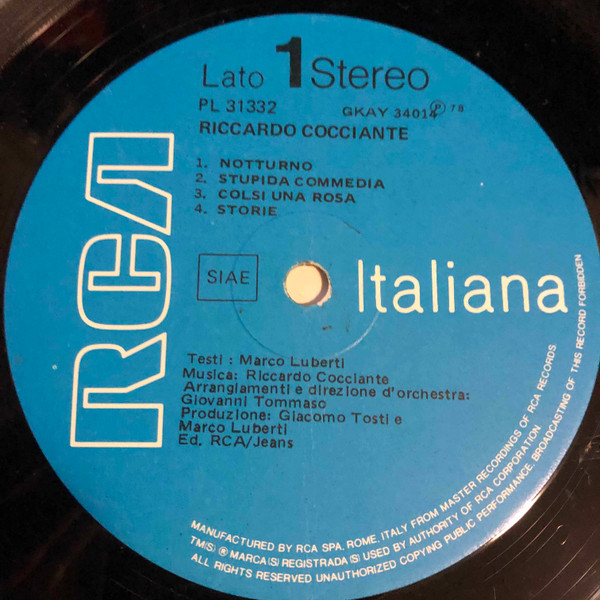 Riccardo Cocciante - Riccardo Cocciante | RCA (PL 31332) - 3
