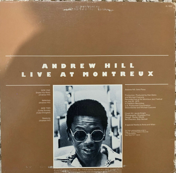 Andrew Hill - Live At Montreux | Arista (AL 1023) - 2