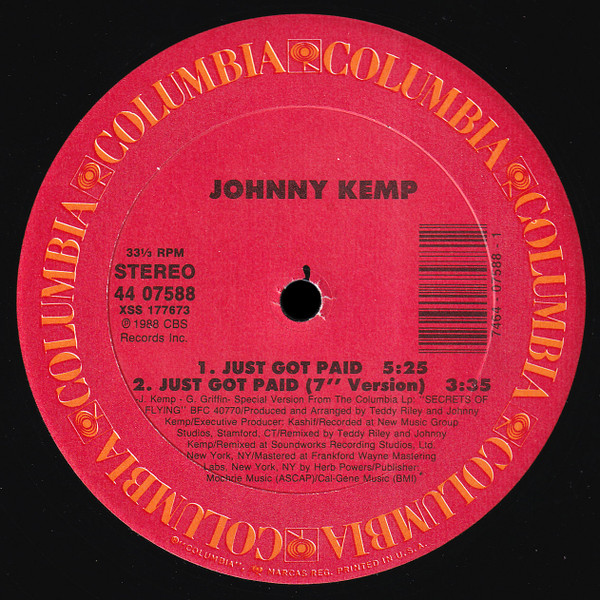 Johnny Kemp - Just Got Paid | Columbia (44 07588)