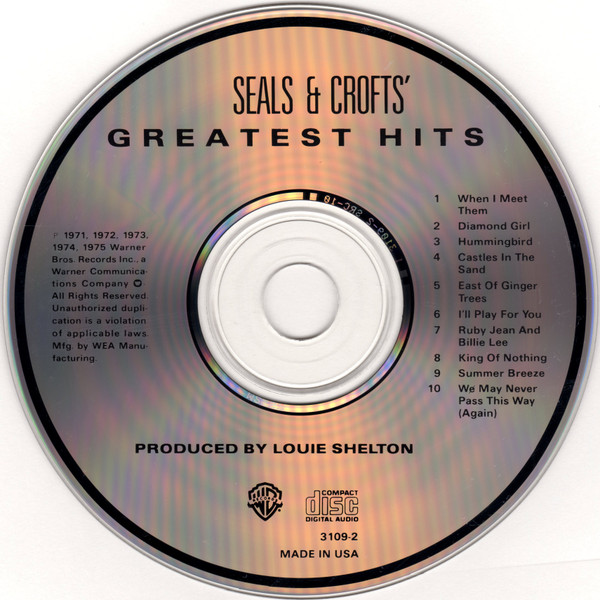 Seals & Crofts - Seals & Crofts' Greatest Hits | Warner Bros. Records (3109-2) - 3