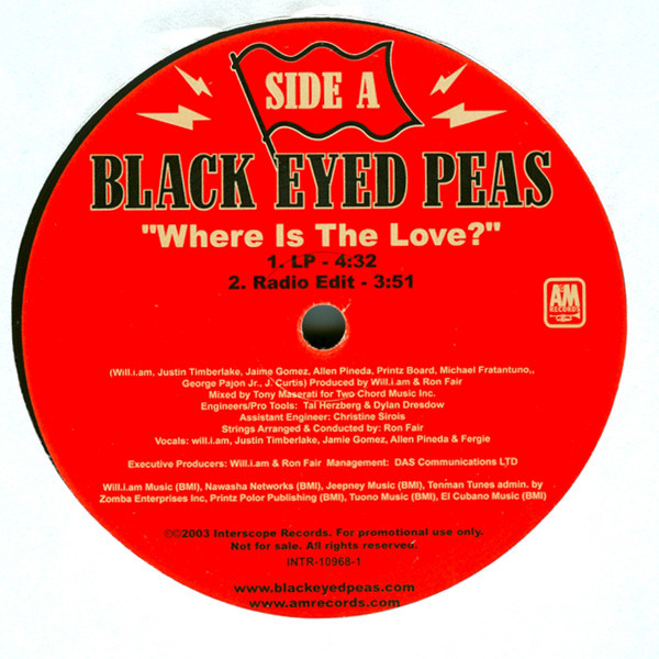 Black Eyed Peas - Where Is The Love? | A&M Records (B000071411) - 2