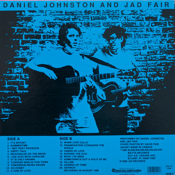 Daniel Johnston And Jad Fair - Jad Fair And Daniel Johnston | 50,000,000,000,000,000,000,000,000,000,000 Watts Records (JAD9-1) - 2