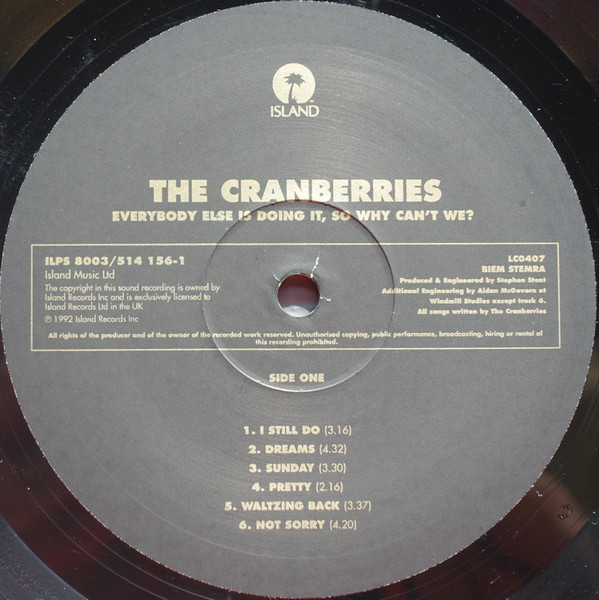 The Cranberries - Everybody Else Is Doing It, So Why Can't We? | Island Records (ILPS 8003) - 3