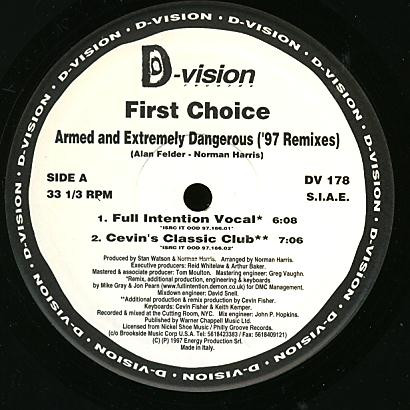 First Choice - Armed And Extremely Dangerous | D:vision Records (DV 178) - 3