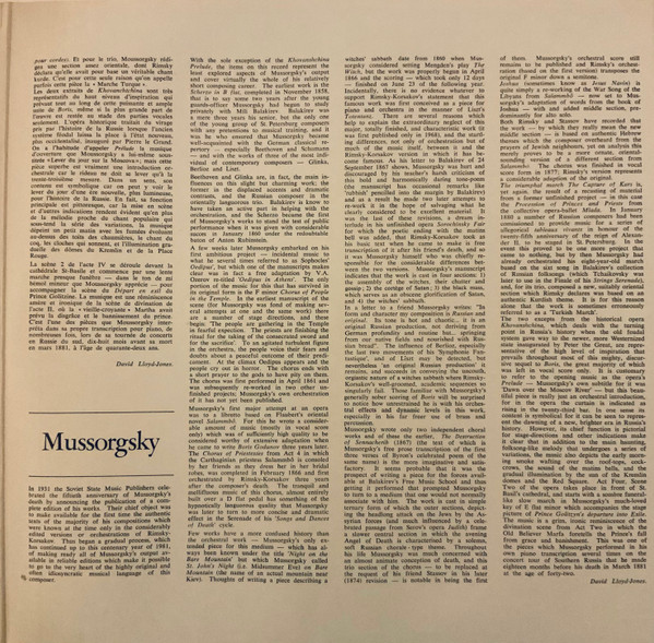 Modest Mussorgsky / Claudio Abbado - London Symphony Orchestra - Nuit Sur Le Mont-Chauve, Salammbô, Josué, Œdipe | RCA Red Seal (RL 31540) - 4 Modest Mussorgsky / Claudio Abbado - London Symphony Orchestra - Nuit Sur Le Mont-Chauve, Salammbô, Josué, Œdipe | RCA Red Seal (RL 31540) - 4