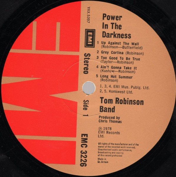 Tom Robinson Band - Power In The Darkness | EMI (EMC 3226) - 3