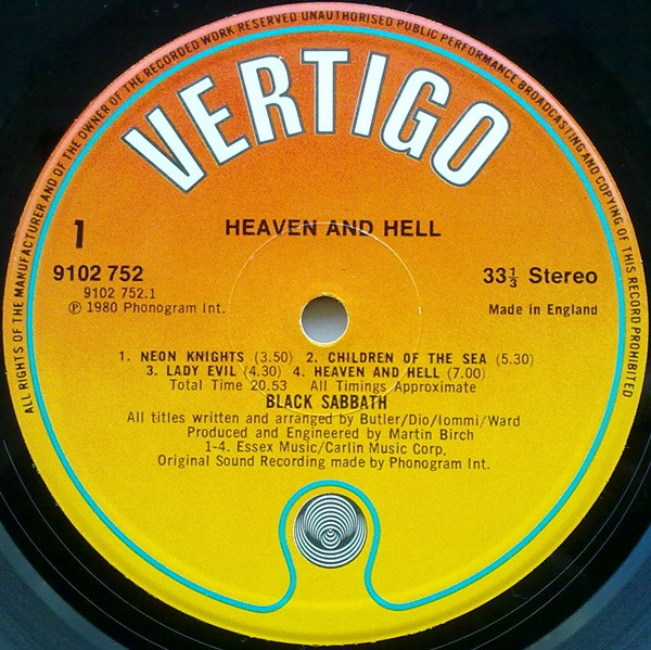 Black Sabbath - Heaven And Hell | Vertigo (9102 752) - 3