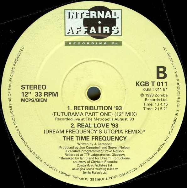 The Time Frequency - Real Love | Internal Affairs Recording Co. (KGB T 011) - 7