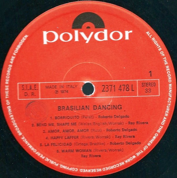 Roberto Delgado And Ray Rivera - Brasilian Dancing | Polydor (2371 478 L) - 2