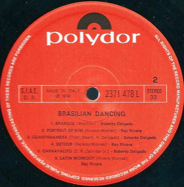 Roberto Delgado And Ray Rivera - Brasilian Dancing | Polydor (2371 478 L) - 3