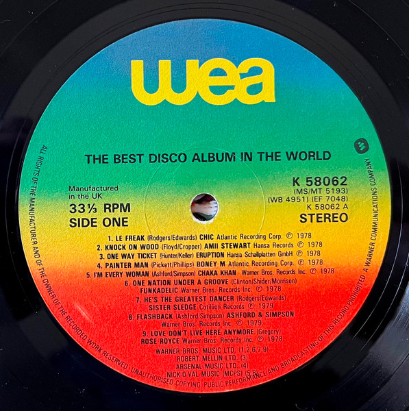 Various - The Best Disco Album In The World | WEA (K 58062) - 3 Various - The Best Disco Album In The World | WEA (K 58062) - 3